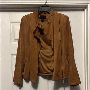 Brown Faux Suede Women's Jacket